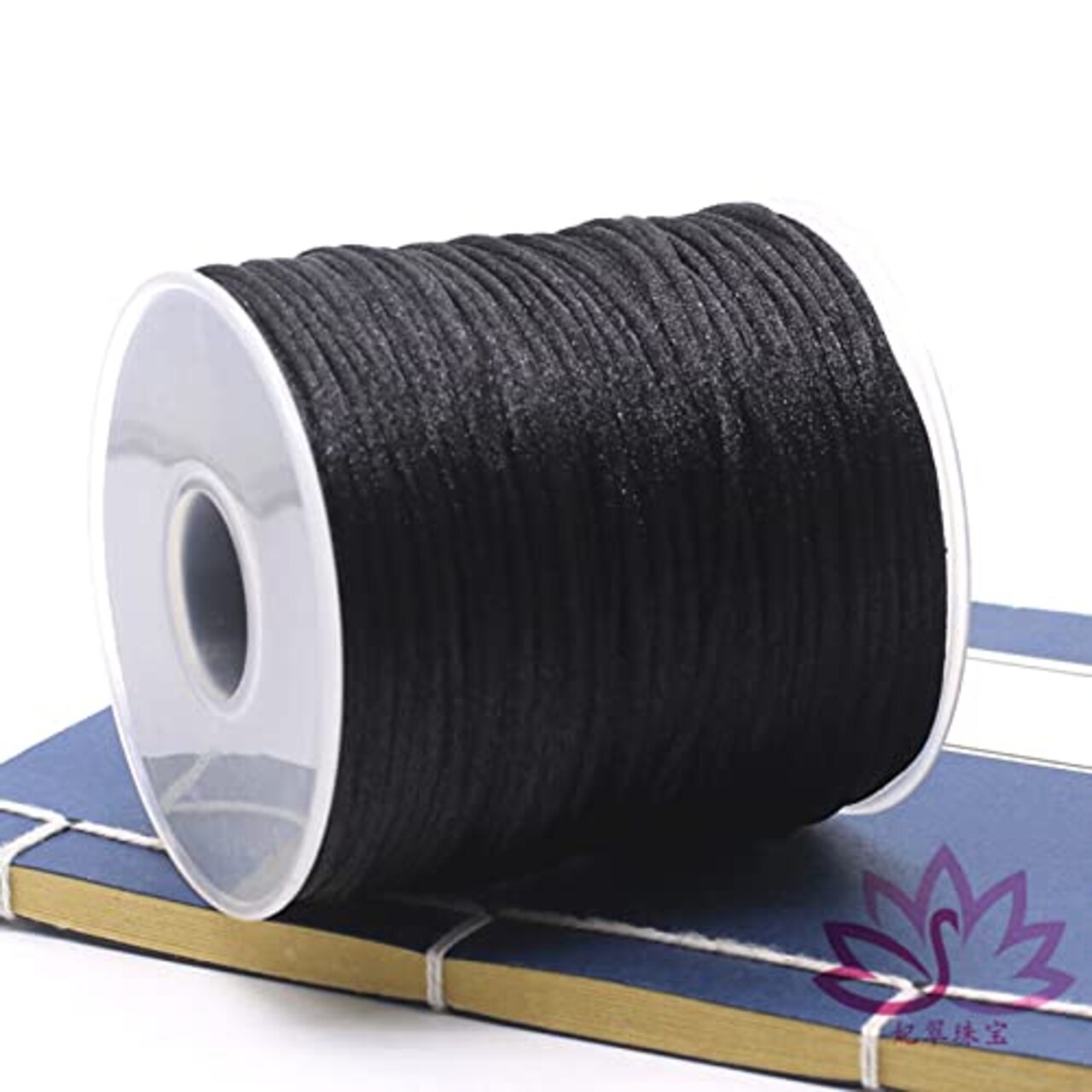 109 Yards 1.5 mm Nylon Cord Beading Satin String for Chinese Knotting Rattail Beading Macrame Friendship Bracelet Jewelry Making(Black)